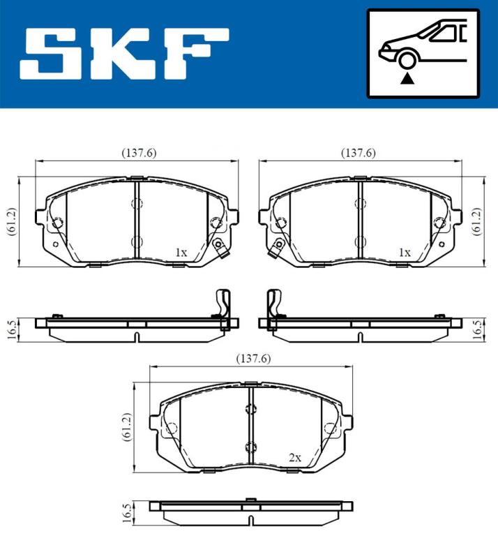 Jogo de 4 pastilhas de travão SKF ref. VKBP 80106 A